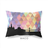 Waco Texas geometric skyline - Pillow | Lumbar / RebeccaPurple - Geometric Skyline