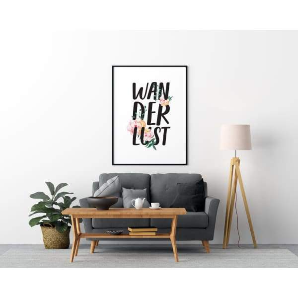 Wanderlust peekaboo floral - 5x7 Unframed Print - Quotes