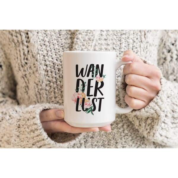 Wanderlust peekaboo floral - Mug | 11 oz - Quotes