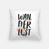 Wanderlust peekaboo floral - Pillow | Square - Quotes