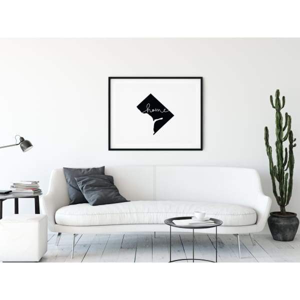 Washington DC ’home’ state silhouette - 5x7 Unframed Print / Black - Home Silhouette