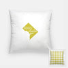 Washington DC State Silhouette - Pillow | Square / Khaki - State Song