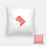 Washington DC State Silhouette - Pillow | Square / Salmon - State Song