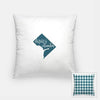 Washington DC State Silhouette - Pillow | Square / Teal - State Song