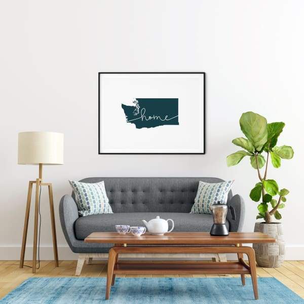 Washington ’home’ state silhouette - 5x7 Unframed Print / DarkSlateGray - Home Silhouette