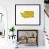 Washington ’home’ state silhouette - 5x7 Unframed Print / GoldenRod - Home Silhouette