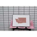 Washington ’home’ state silhouette - 5x7 Unframed Print / RosyBrown - Home Silhouette