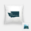 Washington ’home’ state silhouette - Pillow | Square / DarkSlateGray - Home Silhouette