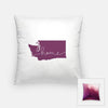 Washington ’home’ state silhouette - Pillow | Square / Purple - Home Silhouette