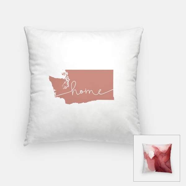 Washington ’home’ state silhouette - Pillow | Square / RosyBrown - Home Silhouette