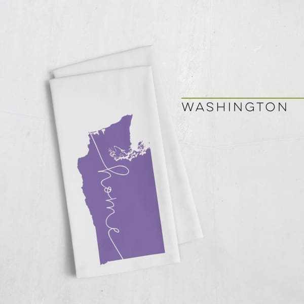 Washington ’home’ state silhouette - Tea Towel / BlueViolet - Home Silhouette