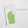 Washington ’home’ state silhouette - Tea Towel / Chartreuse - Home Silhouette