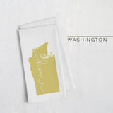 Washington ’home’ state silhouette - Tea Towel / GoldenRod - Home Silhouette