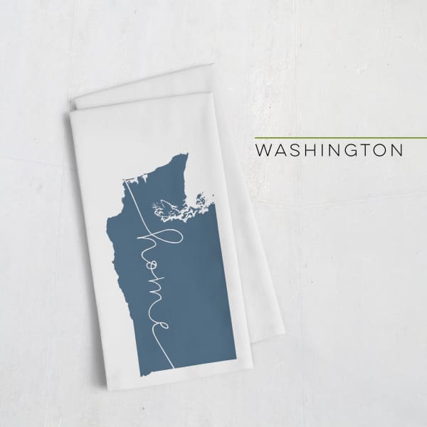 Washington ’home’ state silhouette - Tea Towel / Navy - Home Silhouette