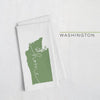 Washington ’home’ state silhouette - Tea Towel / OliveDrab - Home Silhouette