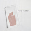 Washington ’home’ state silhouette - Tea Towel / RosyBrown - Home Silhouette