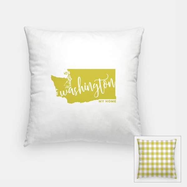 Washington State Song | My Home - Pillow | Square / Khaki - State Song