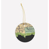 Waterville Valley New Hampshire city skyline with vintage Waterville Valley map - Ornament - City Map Skyline