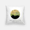 Waterville Valley New Hampshire city skyline with vintage Waterville Valley map - Pillow | Square - City Map Skyline