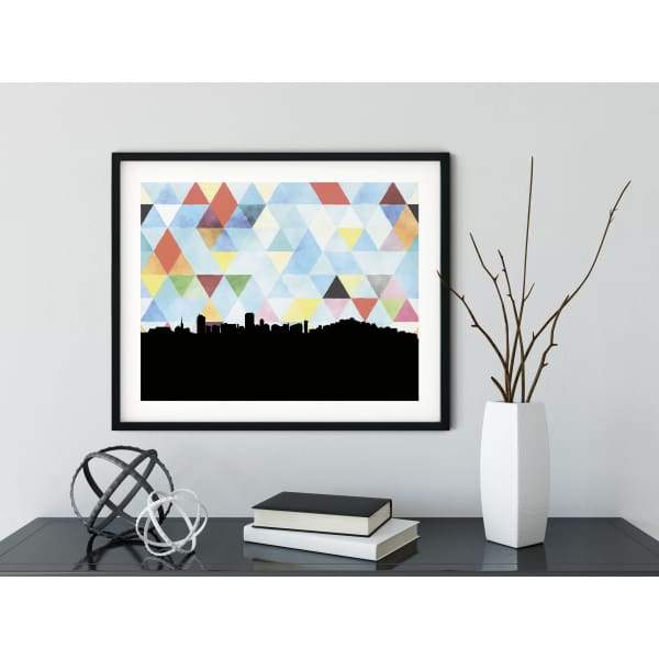 Wellington New Zealand geometric skyline - 5x7 Unframed Print / LightSkyBlue - Geometric Skyline