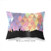 Wellington New Zealand geometric skyline - Pillow | Lumbar / RebeccaPurple - Geometric Skyline