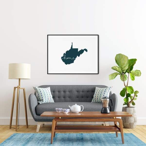 West Virginia ’home’ state silhouette - 5x7 Unframed Print / DarkSlateGray - Home Silhouette