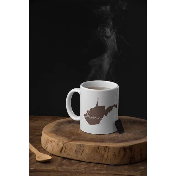 West Virginia ’home’ state silhouette - Mug | 11 oz / DarkGreen - Home Silhouette
