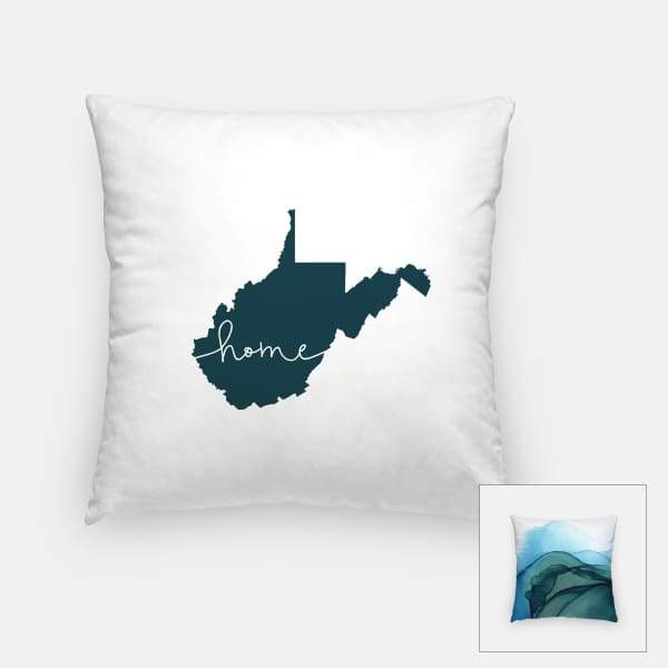 West Virginia ’home’ state silhouette - Pillow | Square / DarkSlateGray - Home Silhouette