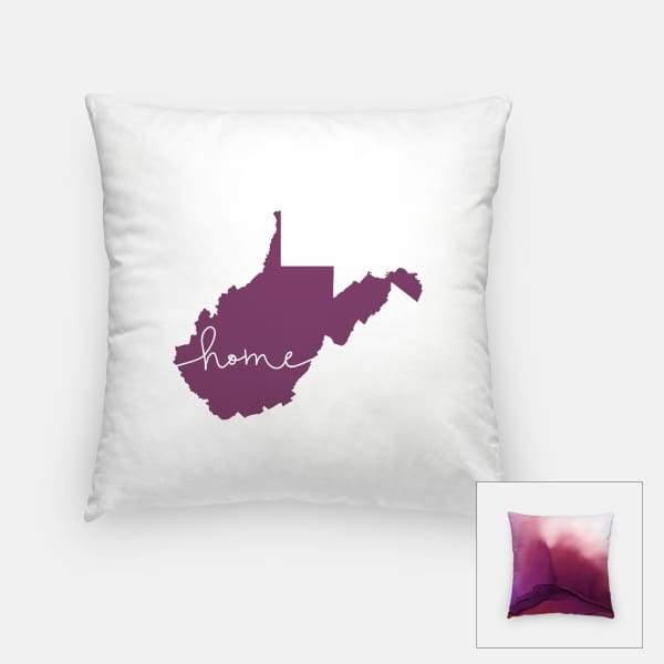 West Virginia ’home’ state silhouette - Pillow | Square / Purple - Home Silhouette