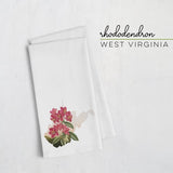 West Virginia Rhododendron | State Flower Series - Tea Towel - State Flower