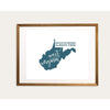 West Virginia State Song | Mountaineers Always Free - 5x7 Unframed Print / Teal - State Song
