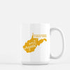 West Virginia State Song | Mountaineers Always Free - Mug | 15 oz / Gold - State Song