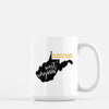 West Virginia State Song | Mountaineers Always Free - Mug | 15 oz / Gold and Black - State Song