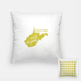 West Virginia State Song | Mountaineers Always Free - Pillow | Square / Khaki - State Song