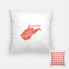 West Virginia State Song | Mountaineers Always Free - Pillow | Square / Salmon - State Song