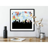 Westminster Maryland geometric skyline - 5x7 Unframed Print / LightSkyBlue - Geometric Skyline