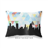 Westminster Maryland geometric skyline - Pillow | Lumbar / LightSkyBlue - Geometric Skyline
