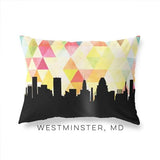 Westminster Maryland geometric skyline - Pillow | Lumbar / Yellow - Geometric Skyline
