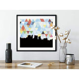 Wheeling West Virginia geometric skyline - 5x7 Unframed Print / LightSkyBlue - Geometric Skyline