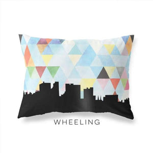 Wheeling West Virginia geometric skyline - Pillow | Lumbar / LightSkyBlue - Geometric Skyline