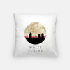 White Plains New York city skyline with vintage White Plains map - Pillow | Square - City Map Skyline