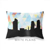 White Plains New York geometric skyline - Pillow | Lumbar / LightSkyBlue - Geometric Skyline
