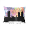White Plains New York geometric skyline - Pillow | Lumbar / RebeccaPurple - Geometric Skyline