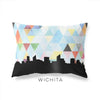 Wichita Kansas geometric skyline - Pillow | Lumbar / LightSkyBlue - Geometric Skyline