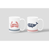 Nantucket Collection | Set of 2 Mugs | Wicked Whale and Crabby Crab - Mugs