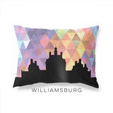 Williamsburg Virginia geometric skyline - Pillow | Lumbar / RebeccaPurple - Geometric Skyline