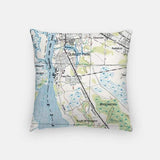 Wilmington North Carolina city skyline with vintage Wilmington map - City Map Skyline