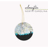 Wilmington North Carolina city skyline with vintage Wilmington map - City Map Skyline
