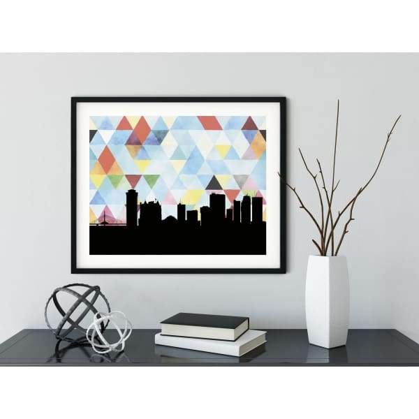 Winnipeg Manitoba geometric skyline - 5x7 Unframed Print / LightSkyBlue - Geometric Skyline