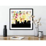 Winnipeg Manitoba geometric skyline - 5x7 Unframed Print / Yellow - Geometric Skyline